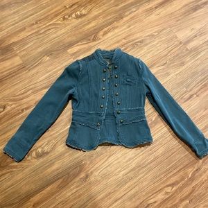 Distressed faded green jacket
